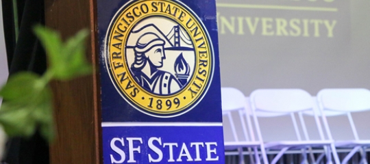 SF State stage and speaking podium